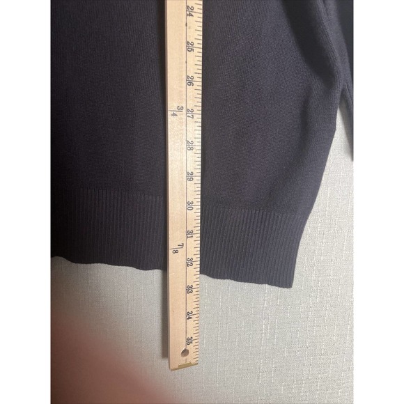 VTG Lands End Outfitters Men's XXL Full Zip Cardigan Knit Sweater Navy Blue EUC - Picture 8 of 9